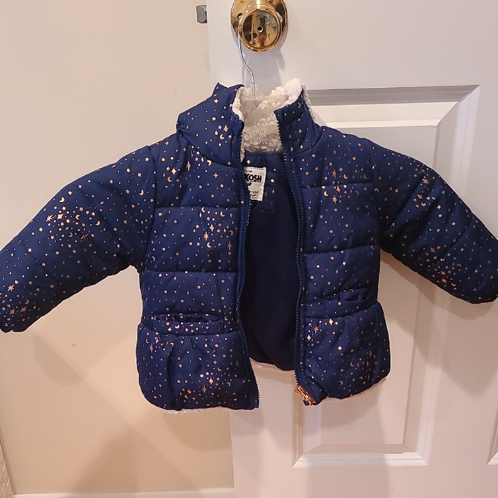 OshKosh B'gosh Navy Puffer Jacket with Gold Speckles